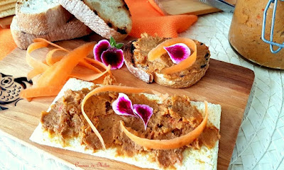 Paté de zanahoria, pimientos rojos y sardinas