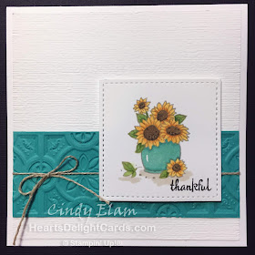 Heart's Delight Cards, FMS353, CAS, Many Blessings, Thankful, Sunflowers, Stampin' Up!