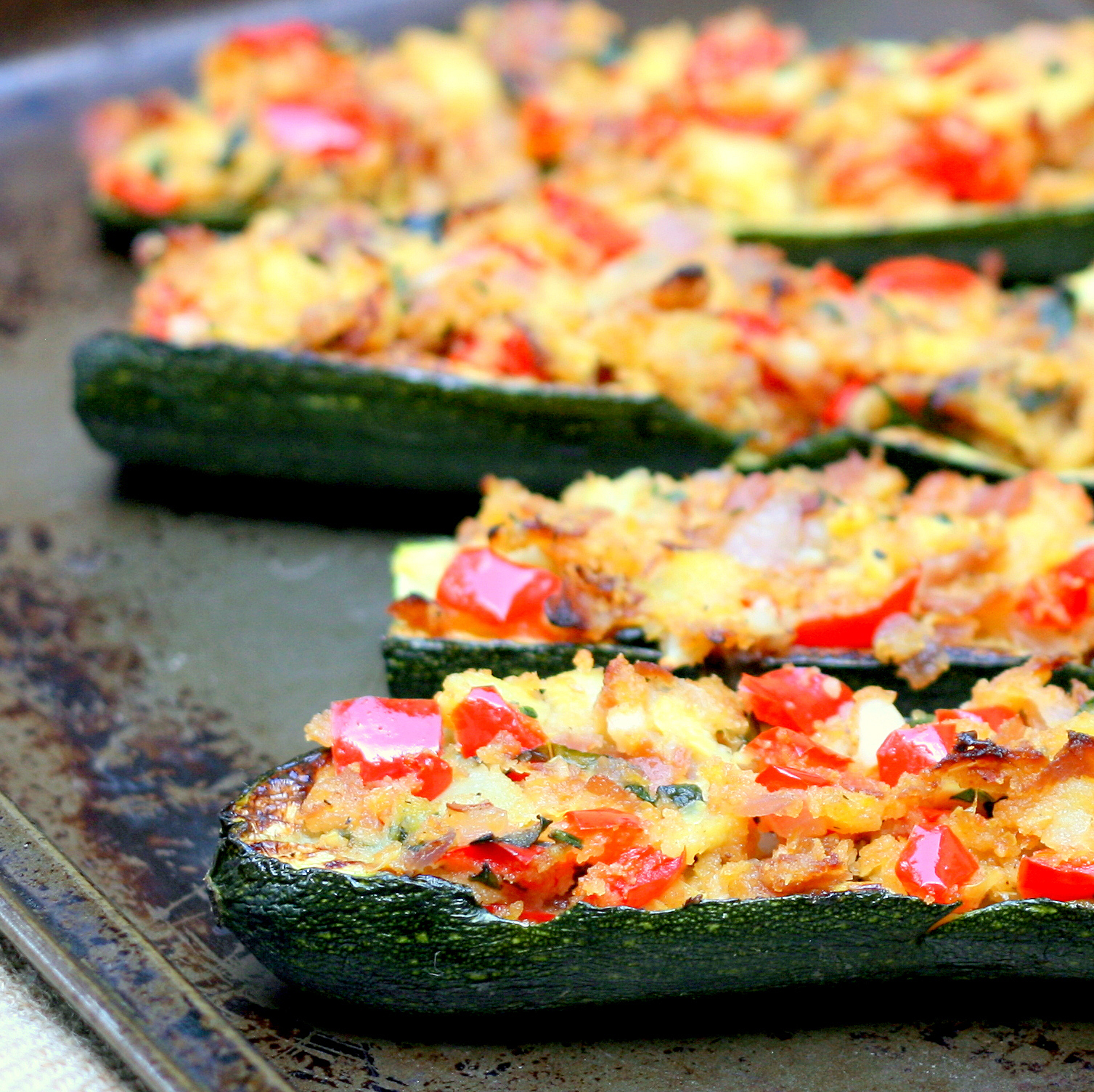 mix it up: stuffed zucchini boats