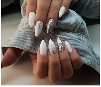 wedding white nails