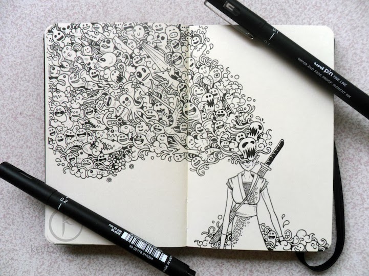 Menggambarr Doodle dengan Moleskine Azhar Rahman