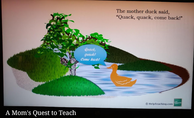 screenshot of Five Little Ducks from HelpTeaching.com