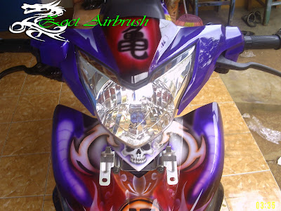 Modifikasi Airbrush Jupiter MX 2011 motif Dragon Ballz