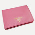 PRADA Saffiano Leather Bifold Wallet Geranio Pink 1M0204