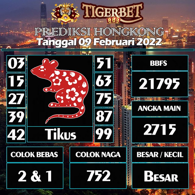 Prediksi Togel Hongkong Tanggal 09 Februari 2022 Tigerbet888