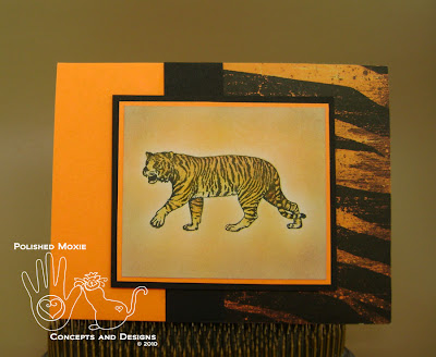 Picture of handmade Walking Tiger Card