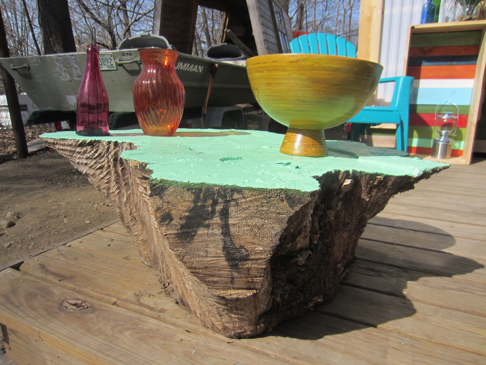 Relaxshacks.com: Cave Man Coffee Table (DIY- Recycled ...