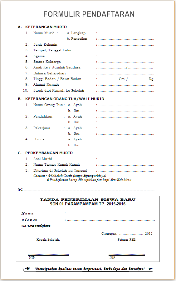 Contoh Surat Formulir - Berikut Ini Selanjutnya Untuk Foto 