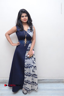 Telugu Actress Alekhya Stills in Blue Long Dress at Plus One ( 1) Audio Launch  0136.jpg