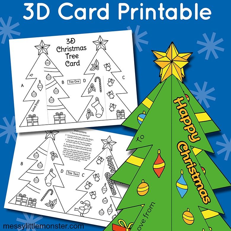 3D Christmas tree craft for kids