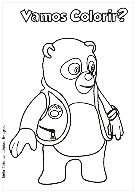 Agente Especial Urso desenho para colorir