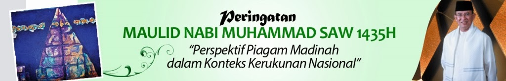 Banner spanduk tema maulid nabi muhammad saw 1435 H