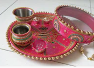 how to decorate Karwa chouth thali