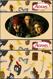 Pirates of the Caribbean Free Printable Gum Adams Labels.