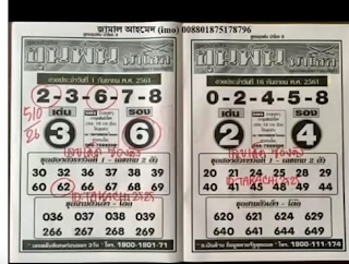 Thai Lottery Best Vip Number For 16-09-2018