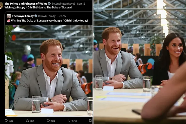Outrage Erupts as Meghan Markle is Cropped from Prince Harry's 40th Birthday Photo