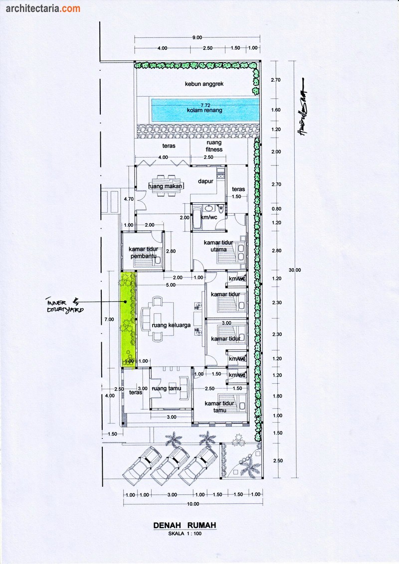 4 Gambar Denah Rumah Lebar 4 Meter Yang Kreatif