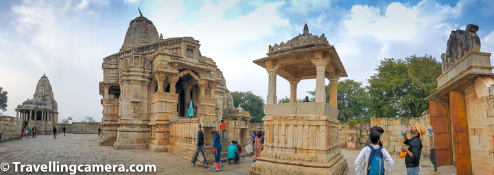 Above photograph is clicked from left side of entry gate of the temple. There are lot of Langoors around the temple, so please ensure that you are not carrying eatables with you and be aware of other stuff you have while walking around the temple.   Related Blogpost - Evening Light and Sound Show at Kumbalgarh Fort - Something you certainly don't want to miss after sunset, when in this beautiful part of Royal Rajasthan  Above photograph shows a small temple on the left and a small Chhatri in the Temple built in memory of Meera's saintly guru Swami Ravidas of Varanasi. The saint's footprints are marked on the floor of this small shrine.  Related Blogpost - Tour de Churu Streets having grand havelis with marvelous fresco paintings | Haveli Heritage Tour Rajasthan, India