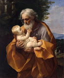 St Joseph with Infant Christ in his Arms by Guido Reni - Christianity, Religious Paintings from Hermitage Museum