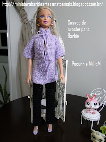 Casaco de crochê para Barbie com gráfico