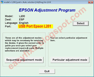 Adjustment Program Epson L201 - ESP ver.1.0.0