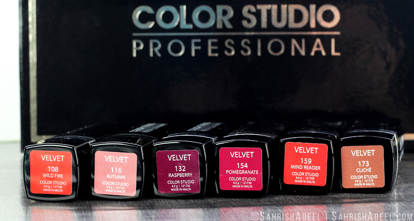 Velvet Lipsticks by Color Studio Professional - Review & Lip Swatches