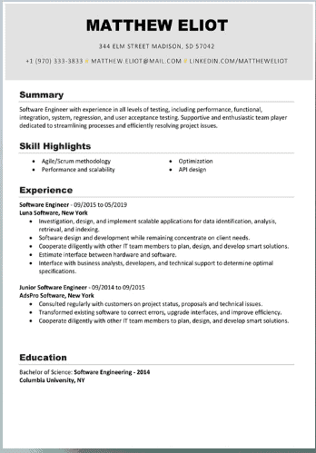IT Industry - New Free Resume Examples