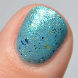 teal shimmer nail polish