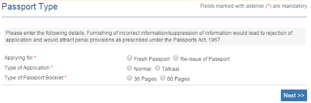 Step1: Apply for Fresh Passport\Re-issue Passport online