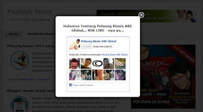 cara memasang fans page melayang