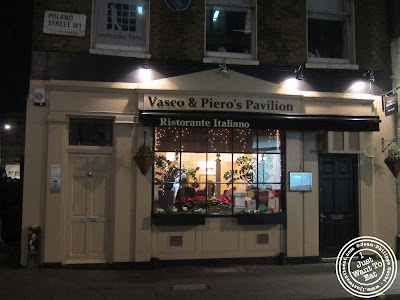 Image of Entrance of Vasco and Piero's Pavilion Italian restaurant in London, England