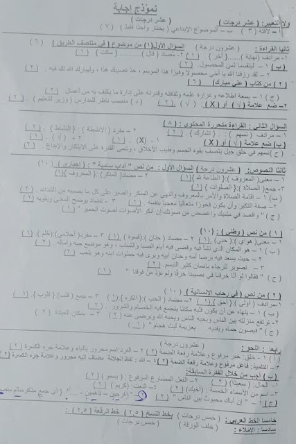 امتحانات فعلية لغة عربية للصف السادس الإبتدائي أخر العام 2023 للتدريب 344862521_3537408569812037_8767446021053211456_n