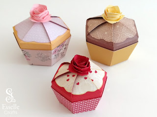 Cupcake favour boxes by Esselle Crafts