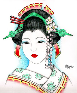 Japanese Geisha Tattoo Design 6