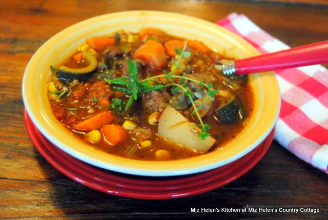 Old Fashioned Vegetable Beef Soup at Miz Helen's Country Cottage