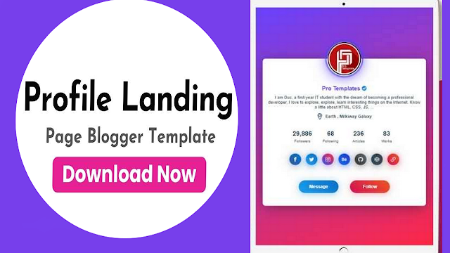 Profile Landing Page Blogger Template