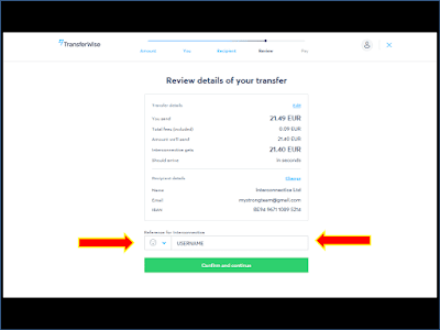 Confirm payment details