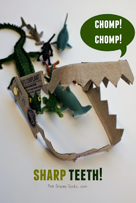 make shark, dinosaur, alligator, or crocodile teeth from an egg carton