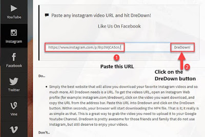 How To Download Instagram Videos On PC Using Dredown