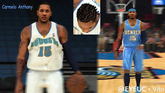 NBA 2K23 Carmelo Anthony Cyberface (Denver Nuggets)