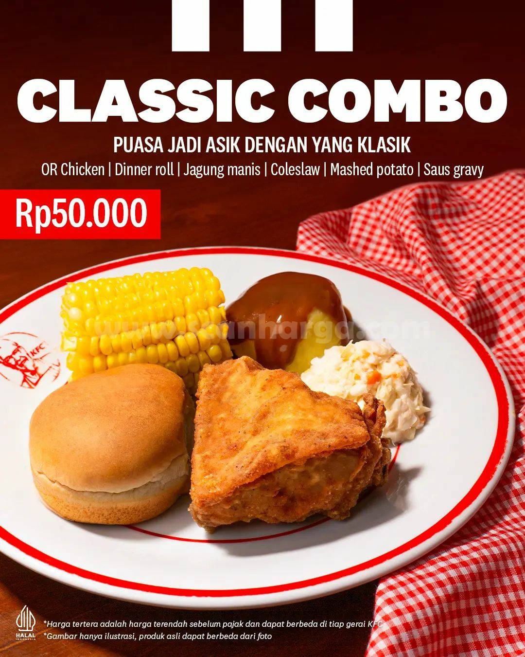 Promo KFC CLASSIC COMBO harga mulai Rp. 50.000