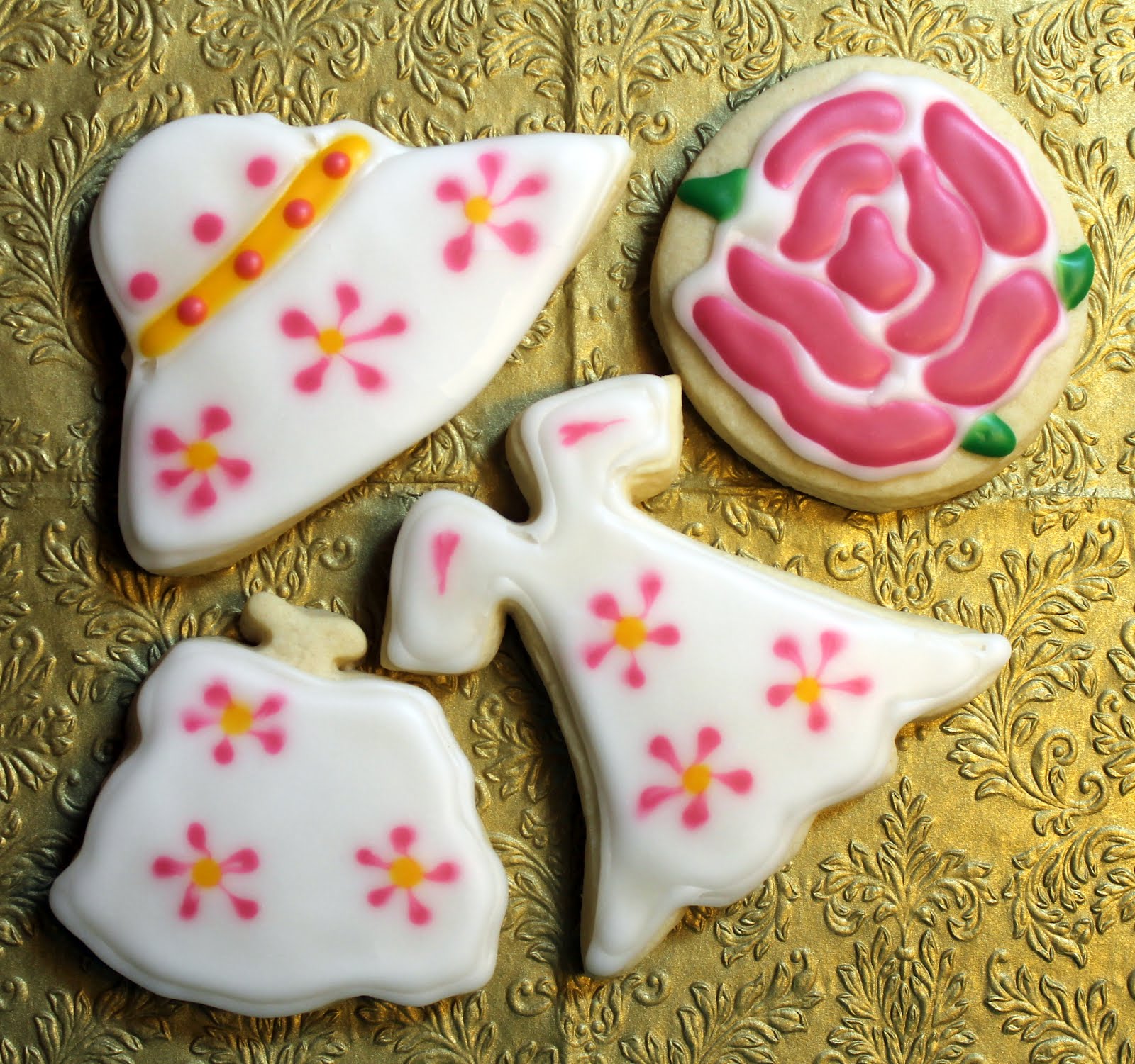 The Simple Cake Dress Hat & Purse Decorated Cookies