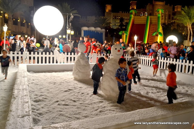 snow ball fight at Souk Festive Market