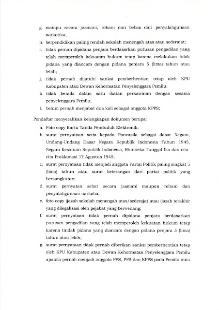 PENGUMUMAN PEREKRUTAN CALON ANGGOTA KPPS 2020 ~ Komisi Pemilihan Umum