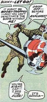 Avengers #56, Captain America, Bucky dies