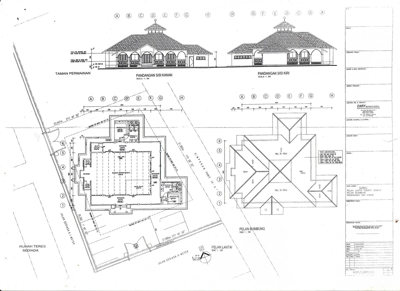 SURAU AL - MUHAJIRIN TAMAN DESA INDAH MERU: Plan Lantai Surau