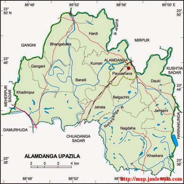 alamdanga upazila map of bangladesh