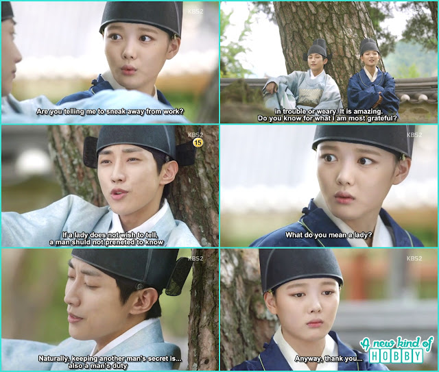 yoo sang and ra on sitting under the tree - Love in The Moonlight - Episode 3 Review 