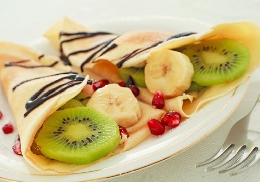 Panqueques o Crepes de Avena con Frutas