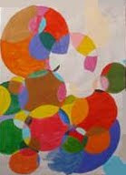 "Abstraccion con circulos" pintura